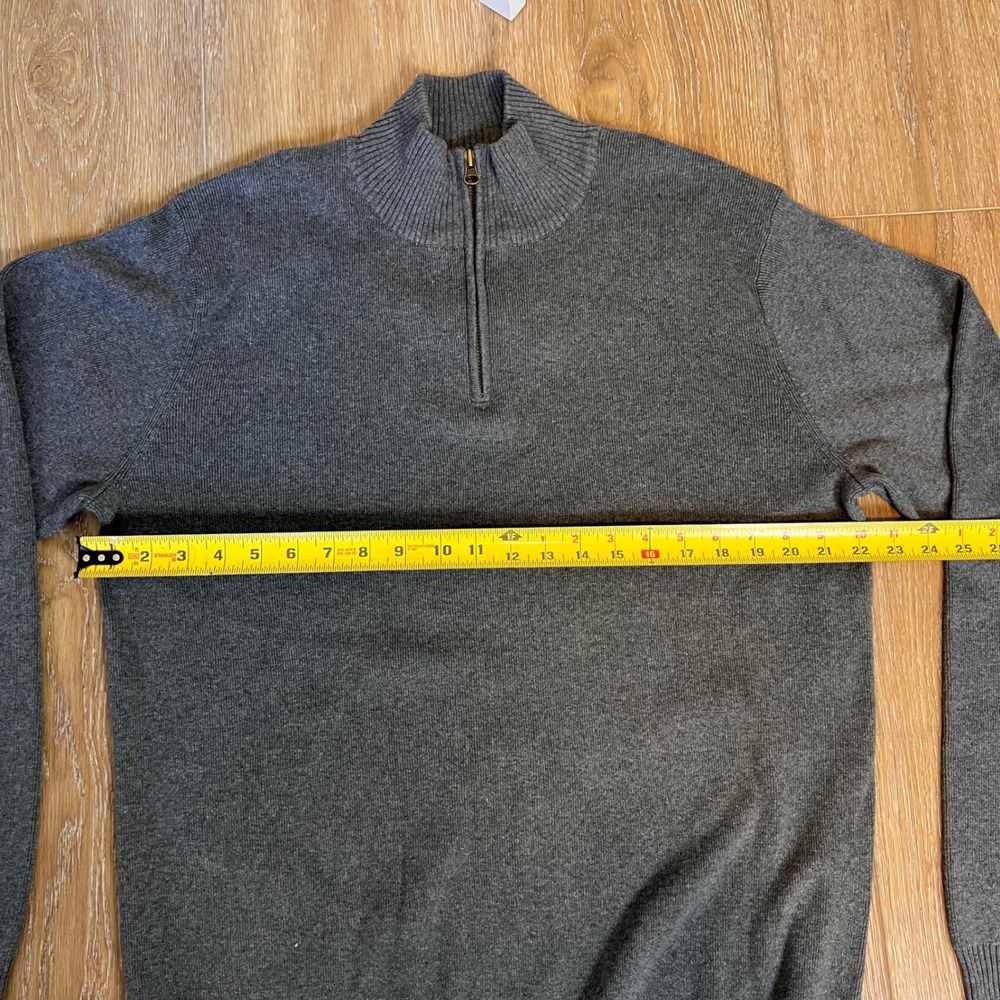 Dockers Mens XL T Xl G 100% Cotton Gray 1/4 Zip Pullover Sweater - Picture 3 of 7
